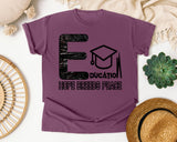 Education Hope Breeds Peace in Berry Comfort Colors 1717 tee