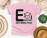 Education Hope Breeds Peace Dark Print in Blossom Comfort Colors 1717 tee