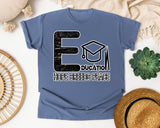Education Hope Breeds Peace Dark Print in Blue Jean Comfort Colors 1717 tee