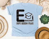 Education Hope Breeds Peace Dark Print in Chambray Comfort Colors 1717 tee