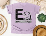 Education Hope Breeds Peace Dark Print in Orchid Comfort Colors 1717 tee