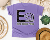 Education Hope Breeds Peace Dark Print in Violet Comfort Colors 1717 tee