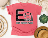 Education Hope Breeds Peace Dark Print in Watermelon Comfort Colors 1717 tee