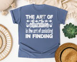 The Art Of Education Light Print in Blue Jean Comfort Colors 1717 tee