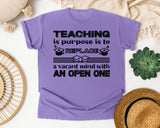 Teaching Replaces A Vacant Mind Bold in Violet Comfort Colors 1717 tee