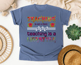 Teaching Is A Lifestyle Colorful in Blue Jean Comfort Colors 1717 tee