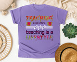 Teaching Is A Lifestyle Colorful in Violet Comfort Colors 1717 tee