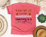 Teaching Is A Lifestyle Colorful in Watermelon Comfort Colors 1717 tee