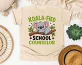 Koala-fied School Counselor in Ivory Comfort Colors 1717 tee