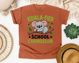 Koala-fied School Counselor in Yam Comfort Colors 1717 tee
