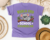 Koala-fied School Counselor Light Print in Violet Comfort Colors 1717 tee