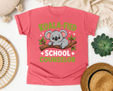 Koala-fied School Counselor Light Print in Watermelon Comfort Colors 1717 tee