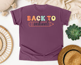 Back To School Pencil Retro in Berry Comfort Colors 1717 tee