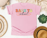 Back To School Pencil Retro in Blossom Comfort Colors 1717 tee