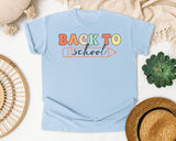 Back To School Pencil Retro in Chambray Comfort Colors 1717 tee