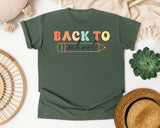 Back To School Pencil Retro in Moss Comfort Colors 1717 tee