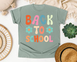 Back To School Flower Retro in Bay Comfort Colors 1717 tee