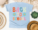 Back To School Flower Retro in Chambray Comfort Colors 1717 tee