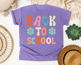 Back To School Flower Retro in Violet Comfort Colors 1717 tee