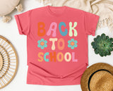 Back To School Flower Retro in Watermelon Comfort Colors 1717 tee