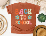 Back To School Flower Retro in Yam Comfort Colors 1717 tee