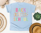 Back To School Pencil Pastel in Chambray Comfort Colors 1717 tee