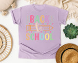 Back To School Pencil Pastel in Orchid Comfort Colors 1717 tee