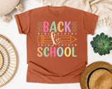 Back To School Pencil Pastel in Yam Comfort Colors 1717 tee