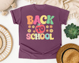 Back To School Apple Retro in Berry Comfort Colors 1717 tee