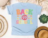 Back To School Apple Retro in Chambray Comfort Colors 1717 tee