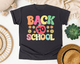 Back To School Apple Retro in Graphite Comfort Colors 1717 tee