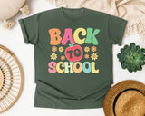 Back To School Apple Retro in Moss Comfort Colors 1717 tee