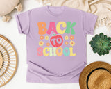 Back To School Apple Retro in Orchid Comfort Colors 1717 tee