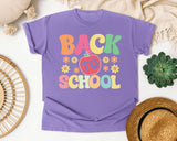 Back To School Apple Retro in Violet Comfort Colors 1717 tee