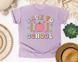 Back To School Apple Pastel in Orchid Comfort Colors 1717 tee