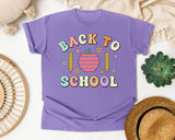 Back To School Apple Pastel in Violet Comfort Colors 1717 tee