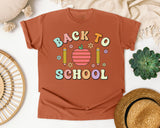 Back To School Apple Pastel in Yam Comfort Colors 1717 tee