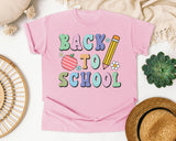 Back To School Pencil Apple Pastel in Blossom Comfort Colors 1717 tee