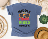Middle School Vibes Only Sunglasses in Blue Jean Comfort Colors 1717 tee
