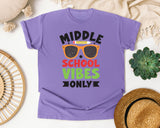 Middle School Vibes Only Sunglasses in Violet Comfort Colors 1717 tee