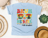 Bruh We Back 4th Graders Sunglasses in Chambray Comfort Colors 1717 tee