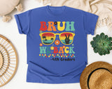 Bruh We Back 4th Graders Sunglasses in Flo Blue Comfort Colors 1717 tee