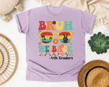 Bruh We Back 4th Graders Sunglasses in Orchid Comfort Colors 1717 tee