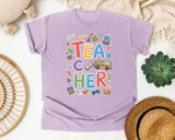 Teacher School Supplies Colorful in Orchid Comfort Colors 1717 tee