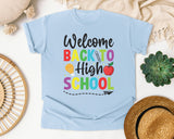Welcome Back To High School Bright in Chambray Comfort Colors 1717 tee
