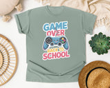 Game Over Back To School Blue in Bay Comfort Colors 1717 tee