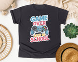 Game Over Back To School Blue in Graphite Comfort Colors 1717 tee