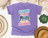 Game Over Back To School Blue in Violet Comfort Colors 1717 tee