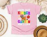 Look Out Kindergarten Here I Come Pencil in Blossom Comfort Colors 1717 tee