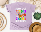 Look Out Kindergarten Here I Come Pencil in Orchid Comfort Colors 1717 tee